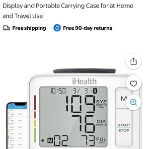White Digital Blood Pressure Monitor with Large Display